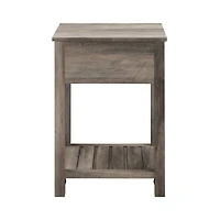 Walker Edison Gray Wash Country Single Drawer Nightstand