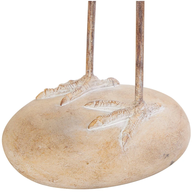 Cream Carved Crane Sculpture Set