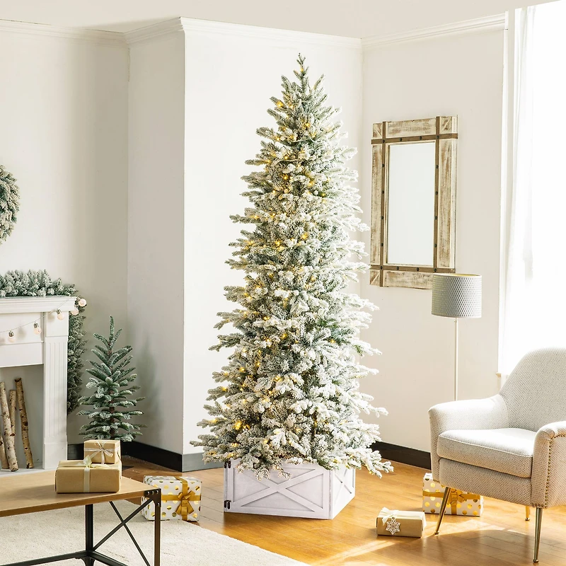 Glitzhome® 22" Washed White Wooden Tree Collar