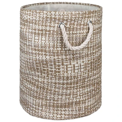 DII® Large Stone Tweed Round Woven Paper Storage Basket