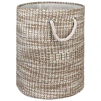 DII® Large Stone Tweed Round Woven Paper Storage Basket