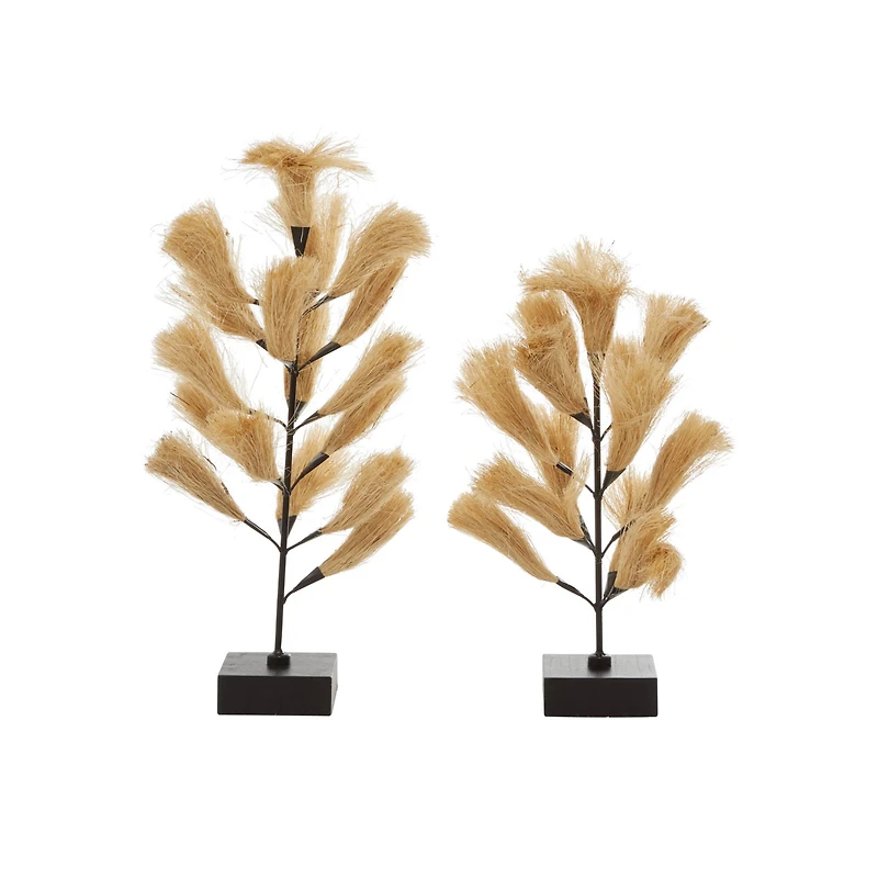 Brown Wood Natural Abstract Sculpture Set