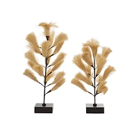 Brown Wood Natural Abstract Sculpture Set