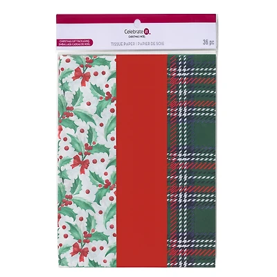 Holly Jolly Plaid Tissue Paper, 36ct. by Celebrate It™
