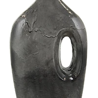 Gray Paper Mache Marble Inspired Decorative Vase with Cutout Handle