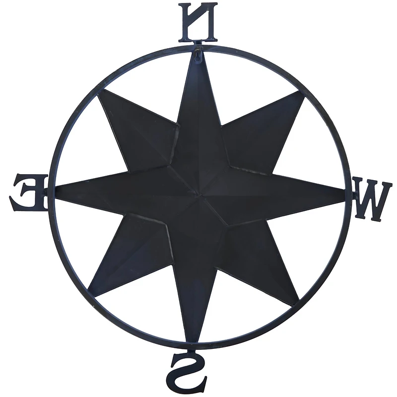 Blue & Cream Distressed Compass Wall Décor