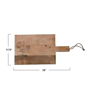 Hello Honey® 18" Laser Etched Reindeer Mango Wood Cheese & Cutting Board