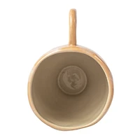 Hello Honey® 14oz. Brown & White Stripe Hand-Painted Stoneware Footed Mug, 4ct.