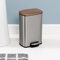Honey Can Do Rose Gold Stainless Steel Step Trash Cans with Lid Set