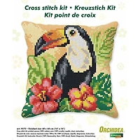 Orchidea Cushion Cross Stitch Kit Toucan