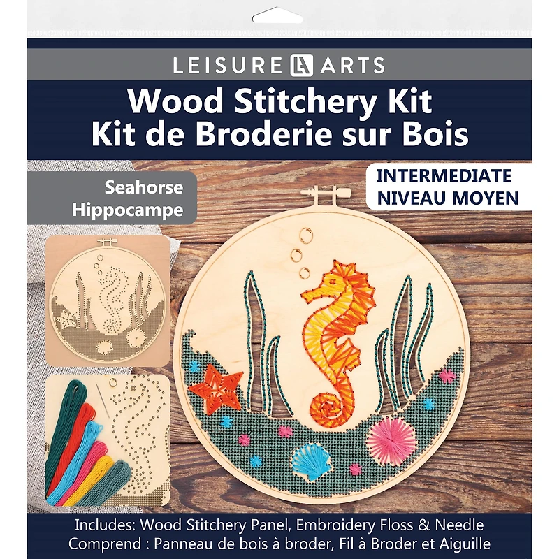 Leisure Arts® Intermediate Seahorse Wood Stitchery Kit