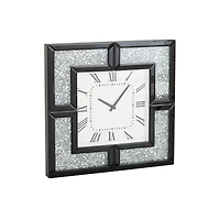 20" Black Wood Glam Wall Clock