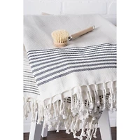 DII® Navy Stitched Stripe Fouta Towel