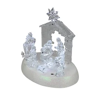 LED Lighted Christmas Nativity Scene - 7.5" - Pure White