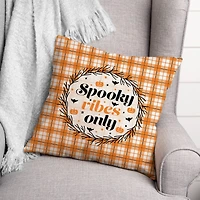 Spooky Vibes Only Plaid 18" x 18" Spun Poly Pillow
