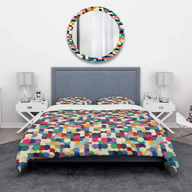 Designart 'Geometric Pattern with Circles' Modern & Contemporary Bedding Set