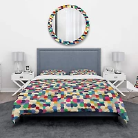 Designart 'Geometric Pattern with Circles' Modern & Contemporary Bedding Set