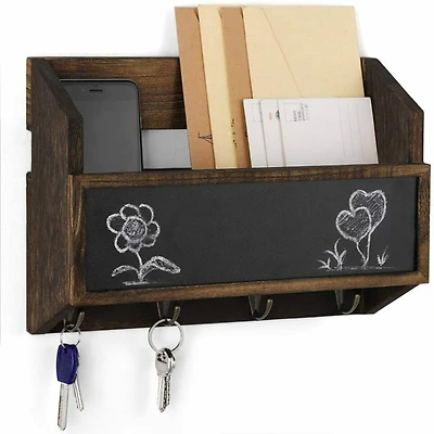 NEX™ Wall Mount Mail & Key Holder Organizer with Chalkboard Surface