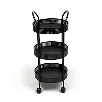 Mind Reader 27" Black 3-Tier Multi-Purpose Metal Utility Cart