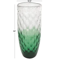 24" Green Ombre Handmade Glass Vase