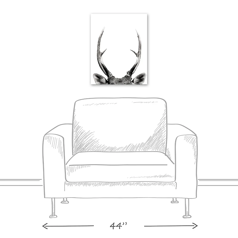 Peeking Deer  16" x 20" Canvas Wall Art