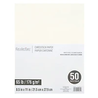 12 Packs: 50 ct. (600 total) White Dove 8.5" x 11" Cardstock Paper by Recollections™