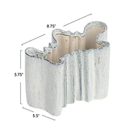 Hello Honey® 8.75" White Organic Stoneware Vase with Reactive Glaze