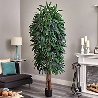 7ft. Potted Raphis Silk Palm Tree