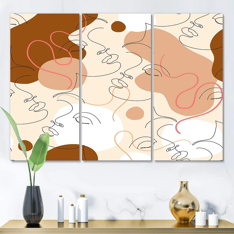 Designart - One Line Drawing Of Beautiful Woman