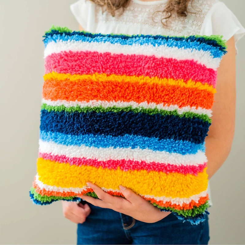 LoRan® Latch-Stitch™ Pillow Kit, Bright Stripe Design