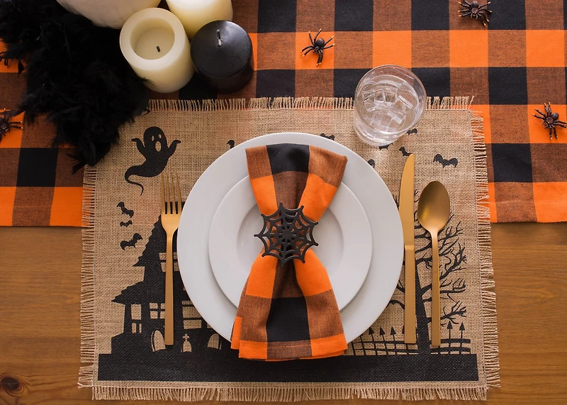 DII® Haunted House Burlap Placemat Set