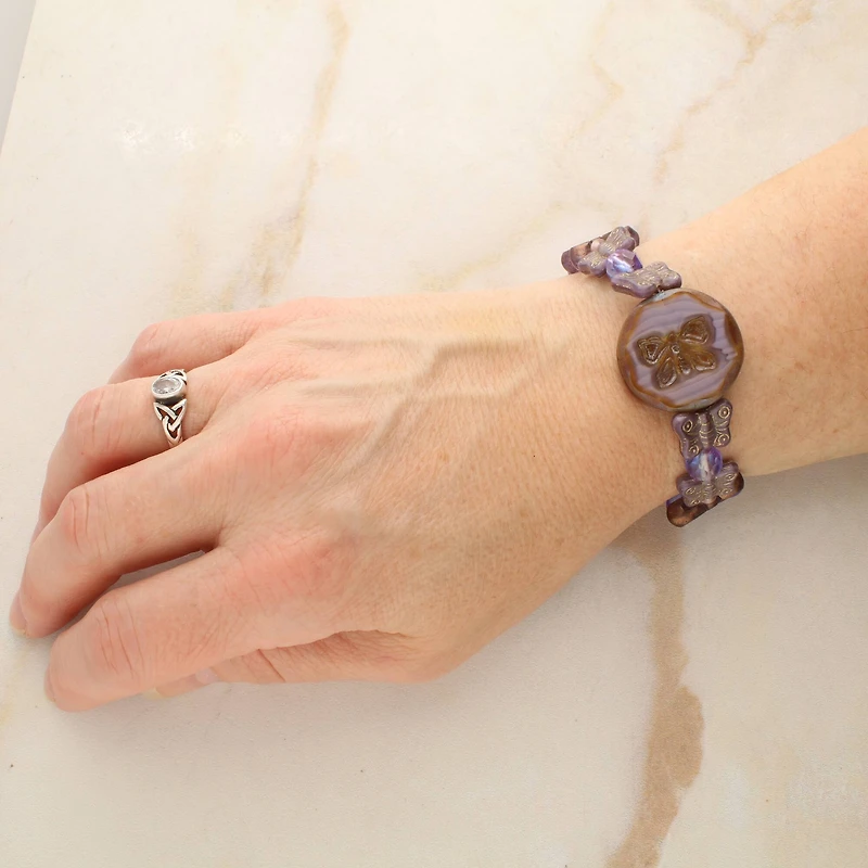 Purple Czech Glass Butterfly Bead Mix by Bead Landing™