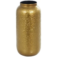Gold Metal Textured Hammered Vase