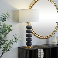 CosmoLiving by Cosmopolitan 28" Metal Orbs Style Base with Drum Shade Table Lamp