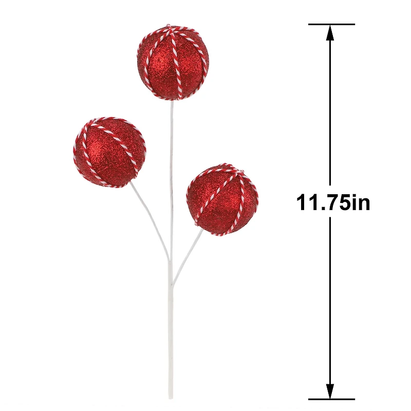 11.75" Red Ball Ornament Pick by Ashland®
