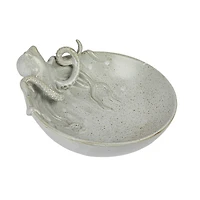 Hello Honey® 13.75" White Speckled Reactive Glaze Stoneware Octopus Bowl