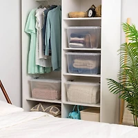 IRIS® 32qt. Buckled Clear Boxes with Clear Buckle Lids, 4ct.