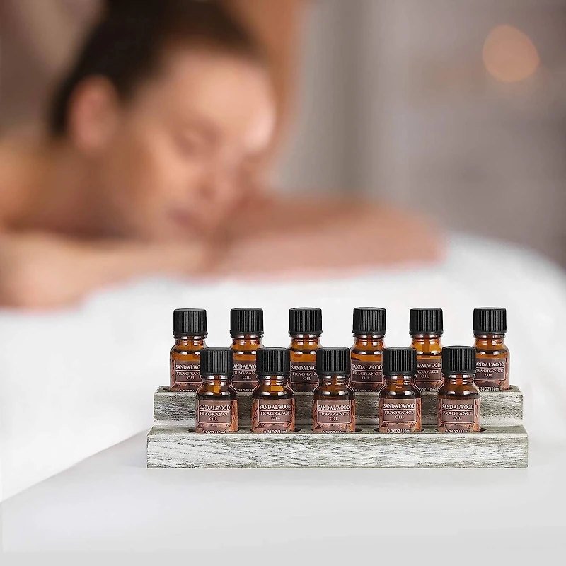 NEX™ Whitewash Essential Oils Storage Rack for 5, 10, 15, and 20mL Bottles, 2ct.