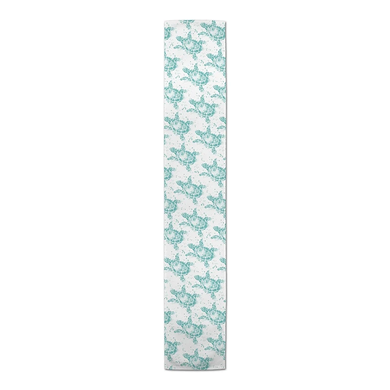 Sea Turtles With Paint Splatter Indoor/Outdoor Table Runner