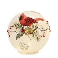 LED Frosted Cardinal Berry Globes Set