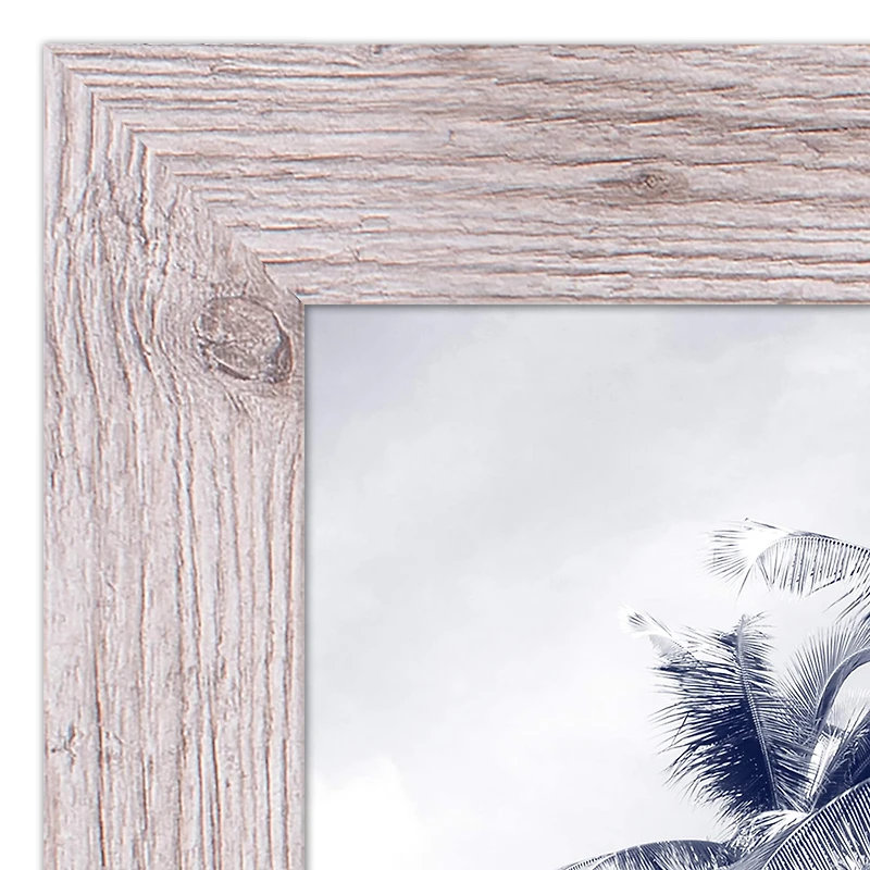 Coastal Beach Van Wall Print in Western White Frame