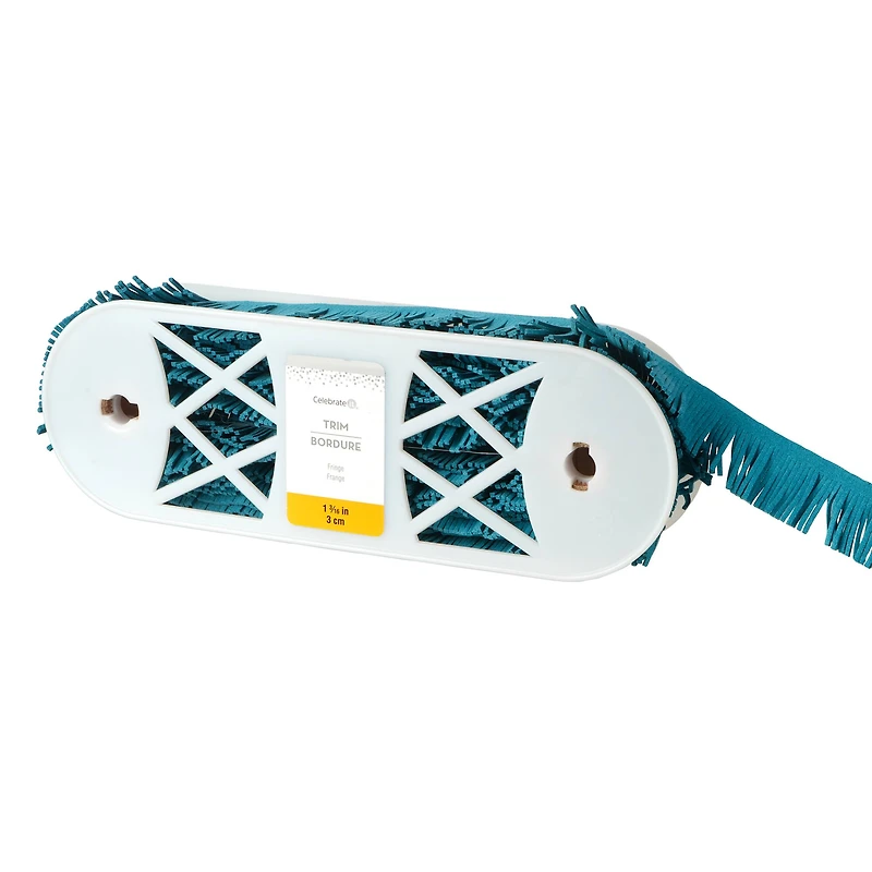 1 3/16" Blue Flocked Fringe Trim by Celebrate It®