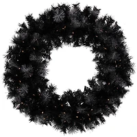 36" LED Black Bristle Artificial Christmas Wreath