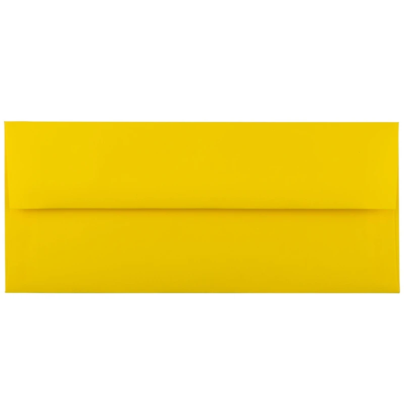 JAM Paper #10 Yellow Bright Hue Recycled Business Envelopes