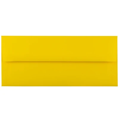 JAM Paper #10 Yellow Bright Hue Recycled Business Envelopes