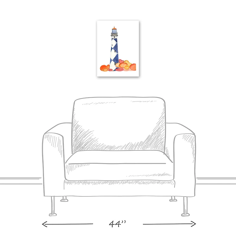 Checkered Lighthouse 12" x 16" Canvas Wall Art