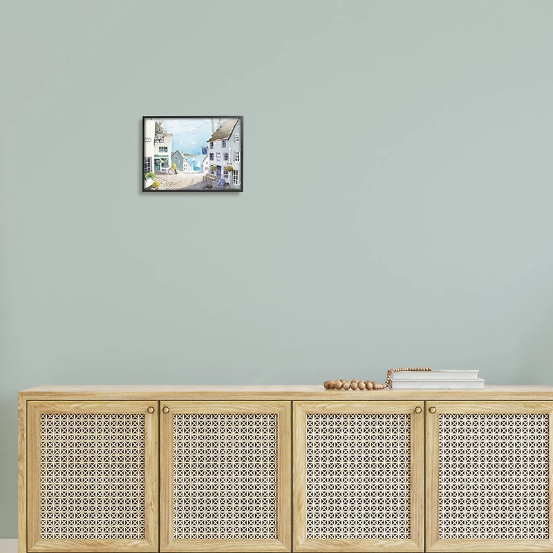 Stupell Industries Coastal Town Seaport Sailboats Framed Giclee Art