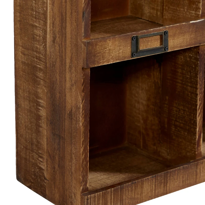 Brown Wood Rustic Wall Shelf, 42" x 18" x 7"