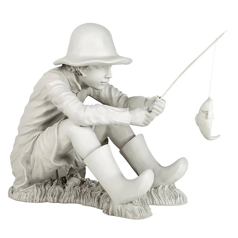 Design Toscano 17" Gone Fishing Fisherman Statue