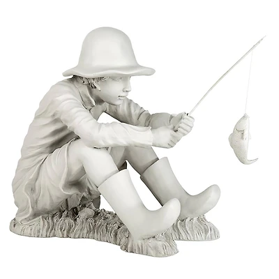 Design Toscano 17" Gone Fishing Fisherman Statue